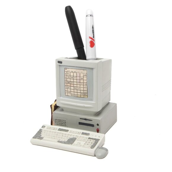 Vintage FIGI Ceramic Pen Pencil Business Card Holder Computer Mouse Office Desk - Picture 6 of 6